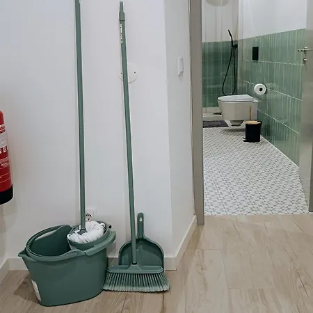Grey And Green, Modern 2-bedroom Apartment, Ac, Location At Faro's Historic Centre